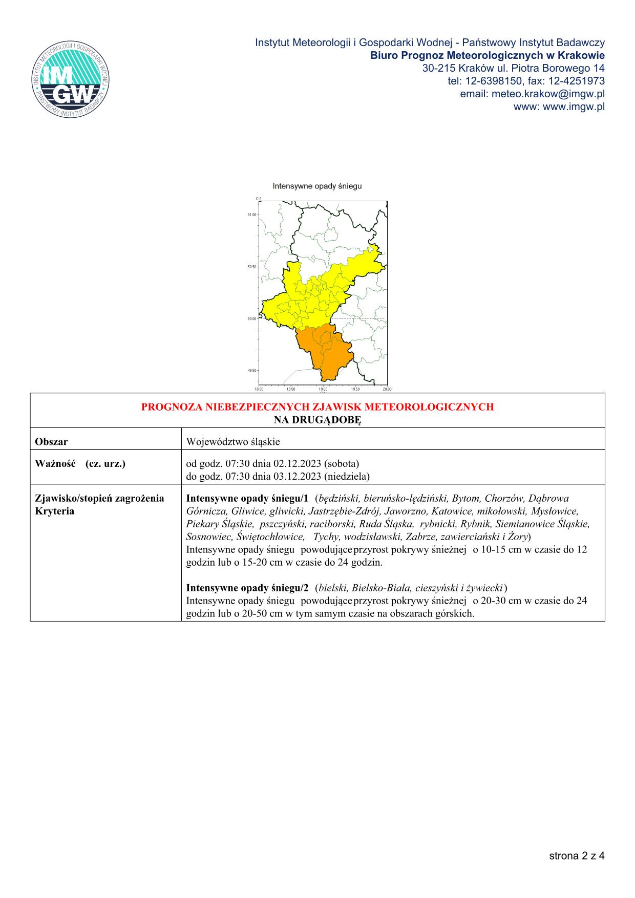 mapa wystąpienia zjawiska