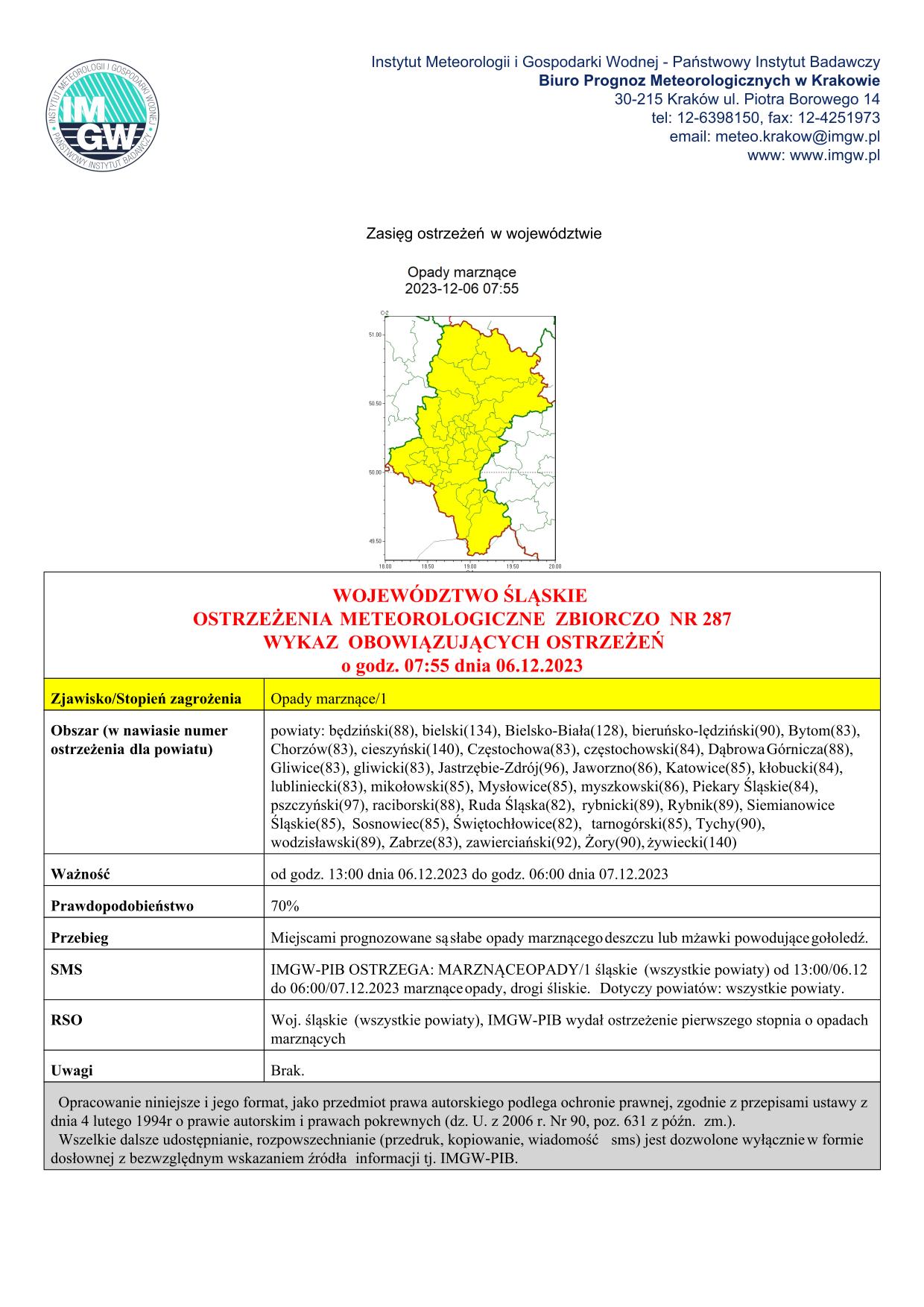mapa wystąpienia zjawiska