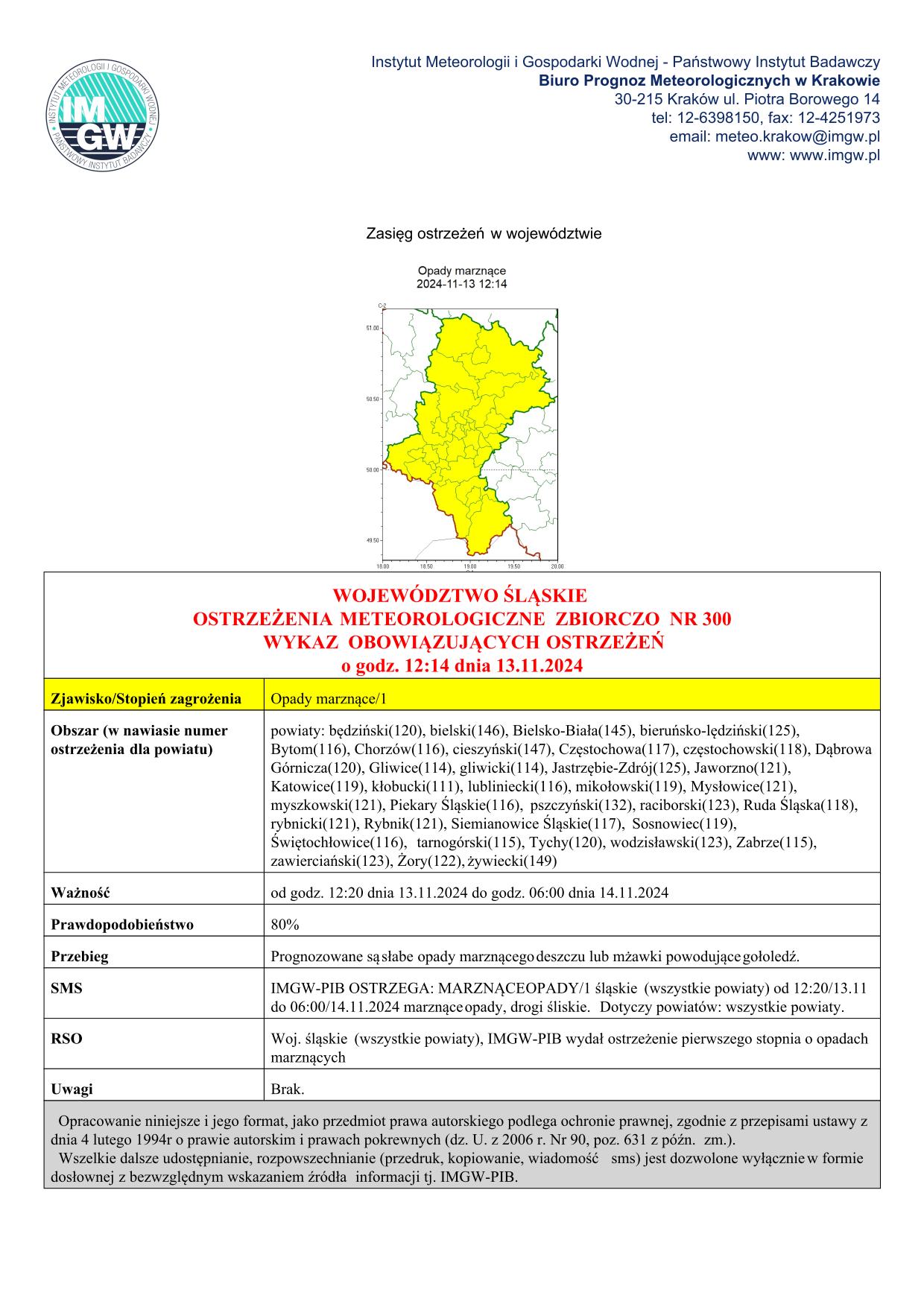 mapa wystąpienia zjawiska