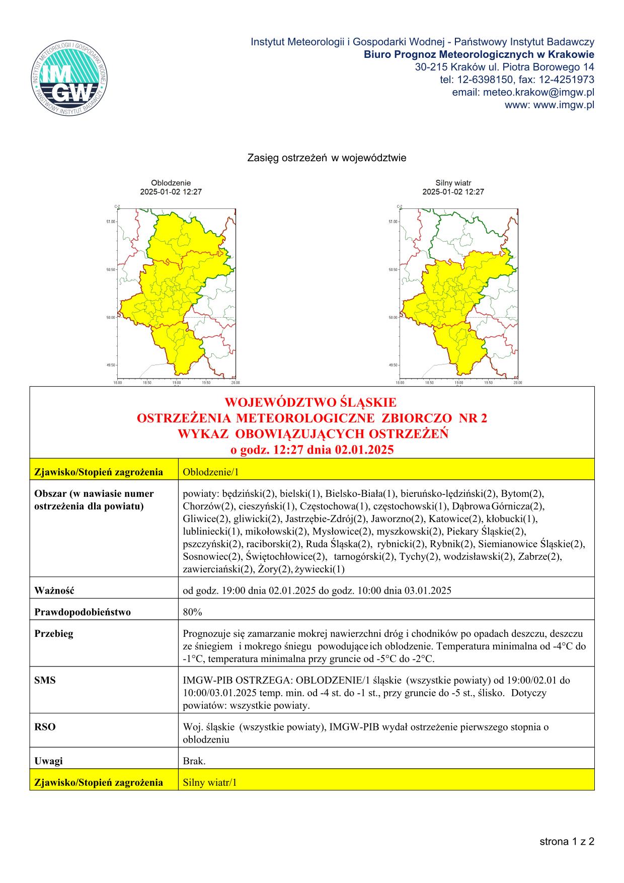 mapa wystąpienia zjawiska