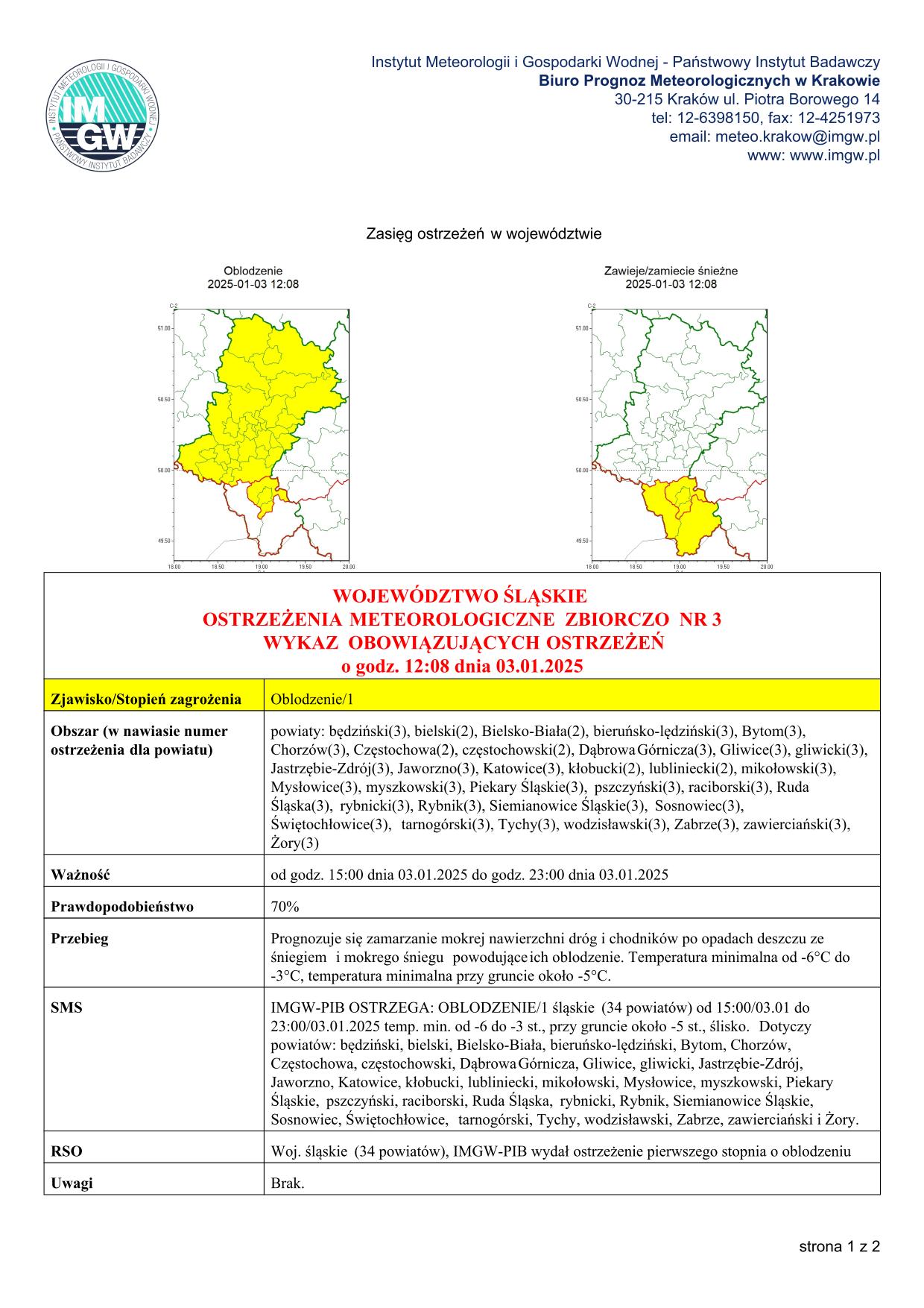 mapa wystąpienia zjawiska