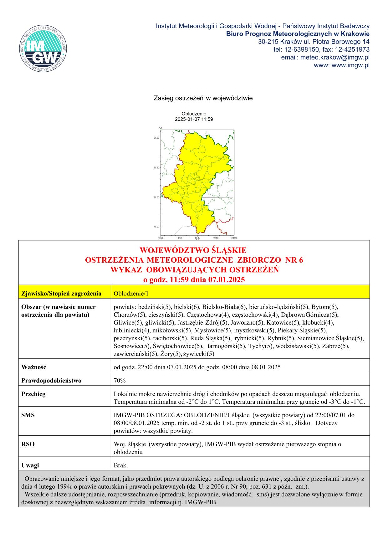 mapa wystąpienia zjawiska