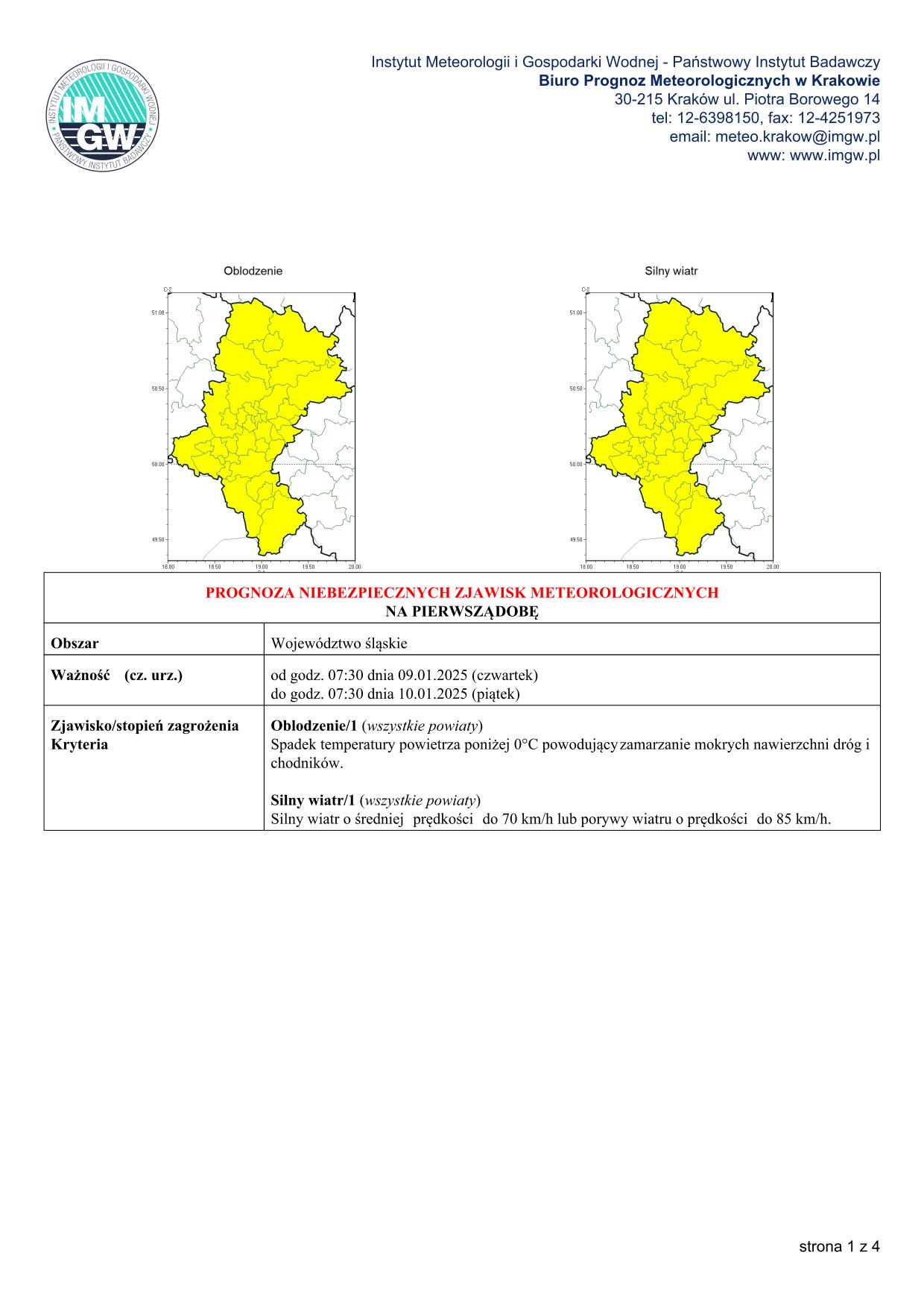 mapa wystąpienia zjawiska