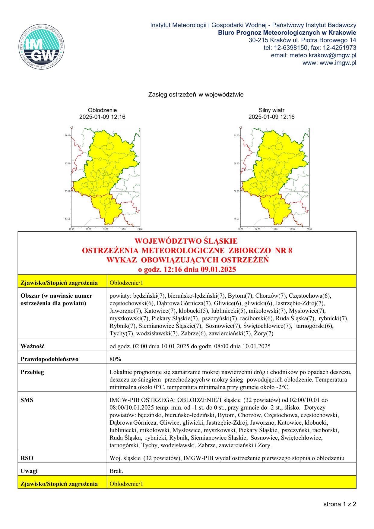 mapa wystąpienia zjawiska