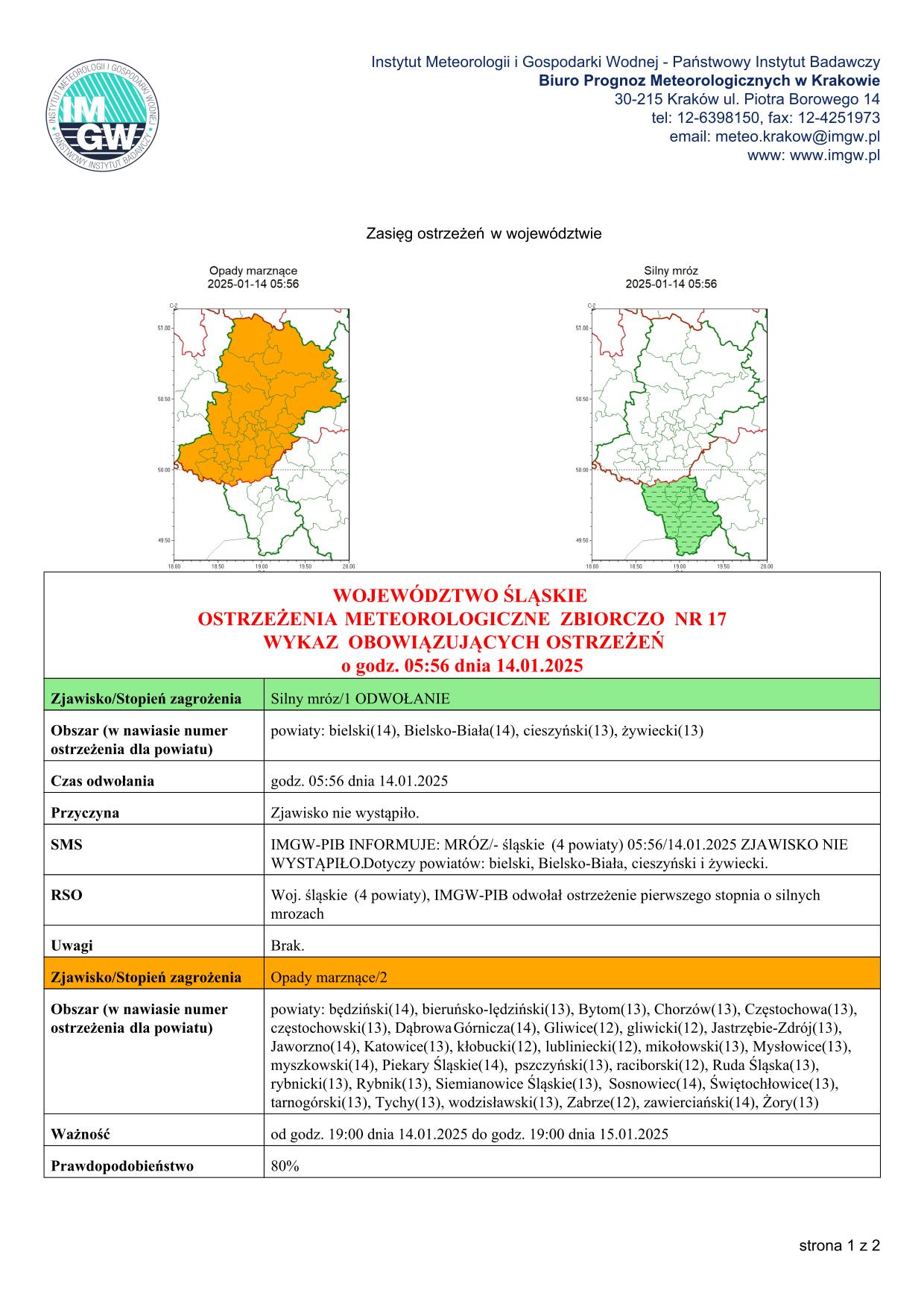 mapa wystąpienia zjawiska