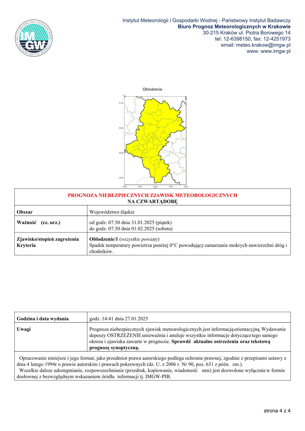 mapa wystąpienia zjawiska