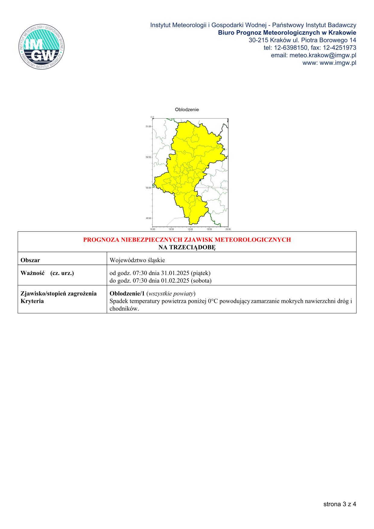 mapa wystąpienia zjawiska