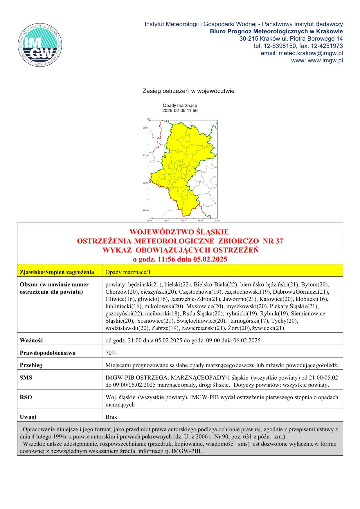 mapa wystąpienia zjawiska