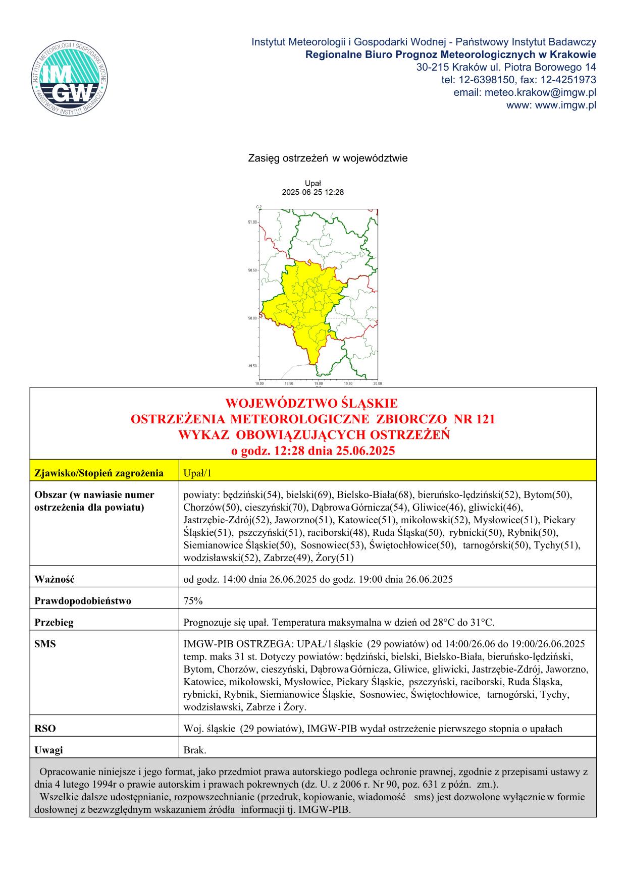 mapa wystąpienia zjawiska