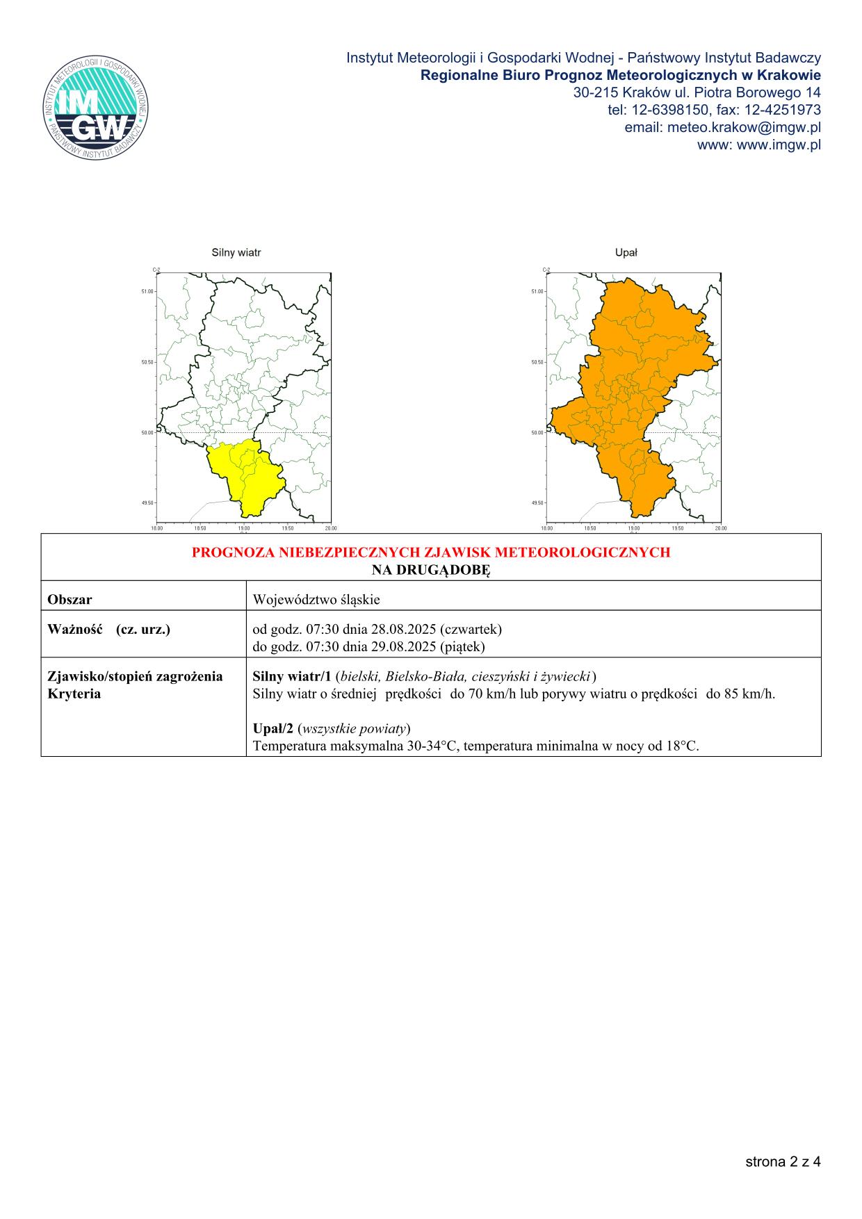 mapa wystąpienia zjawiska