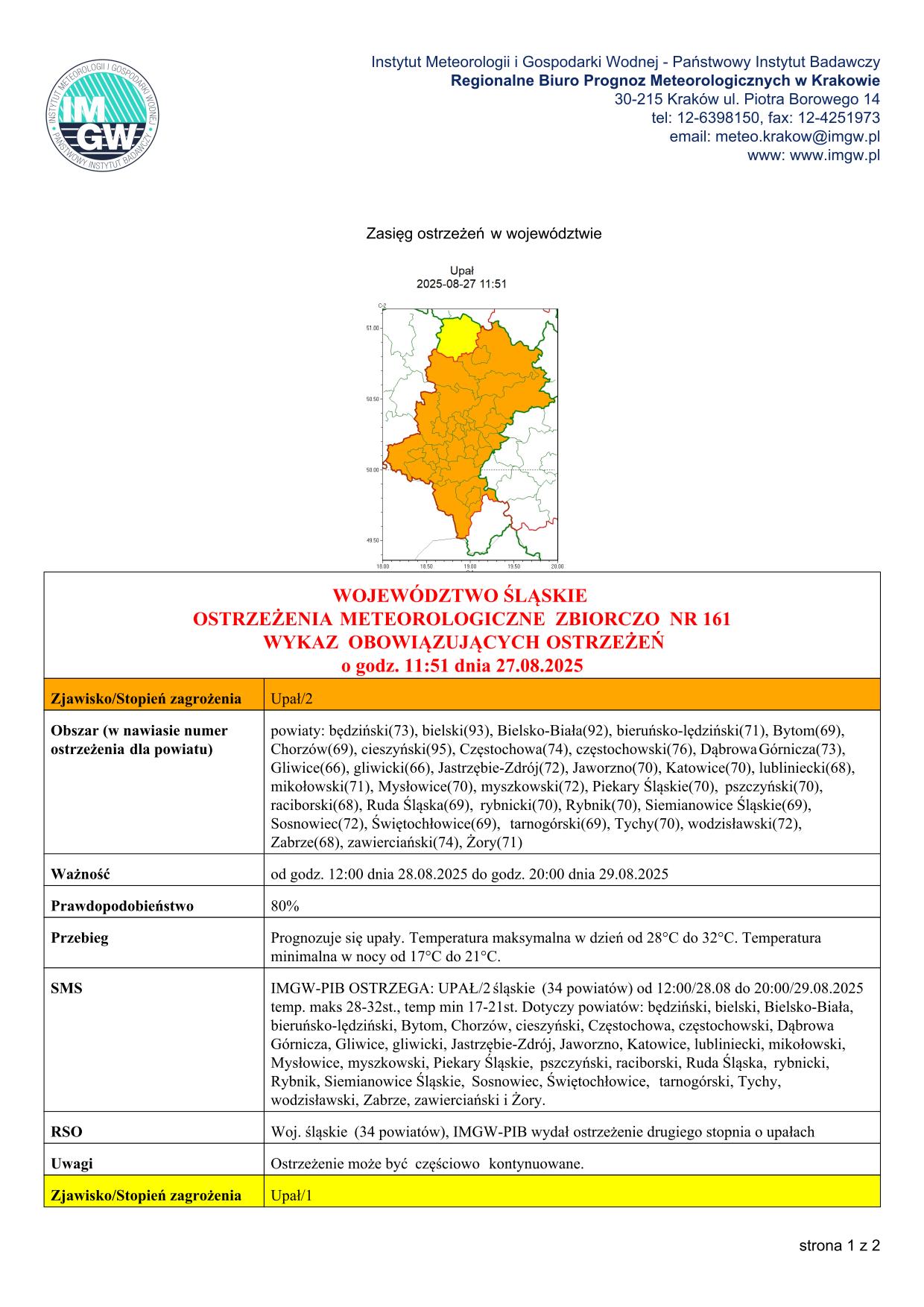 mapa wystąpienia zjawiska