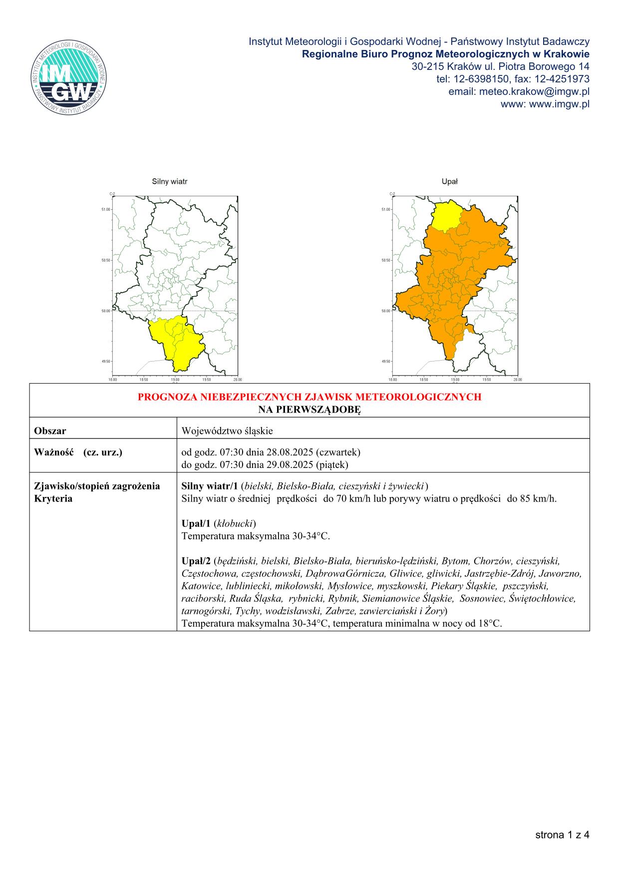 mapa wystąpienia zjawiska