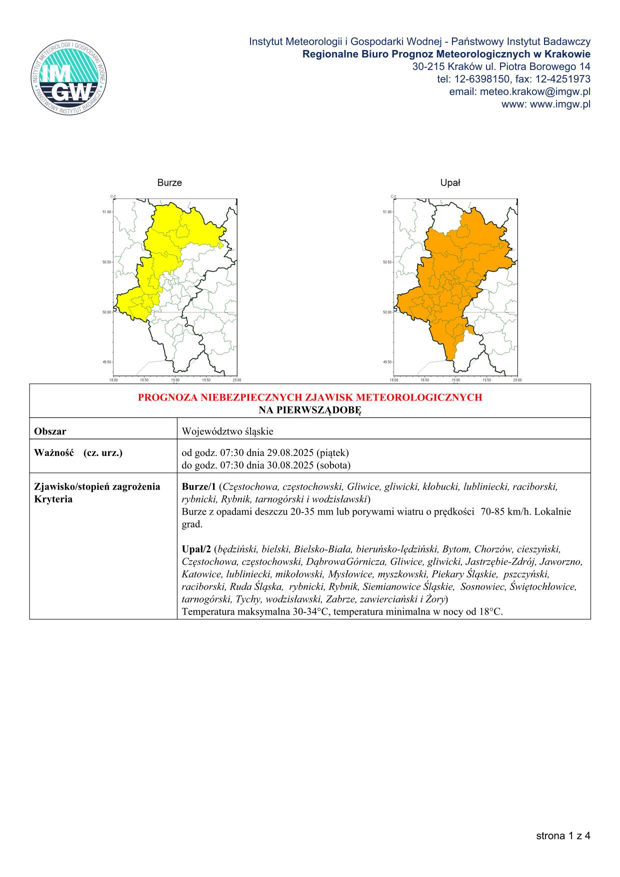 mapa wystąpienia zjawiska