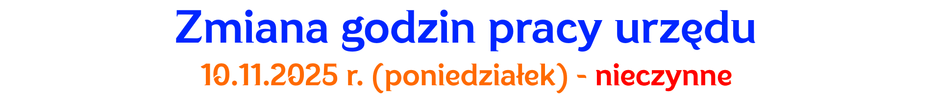 Zmiana pracy godzin urzędu